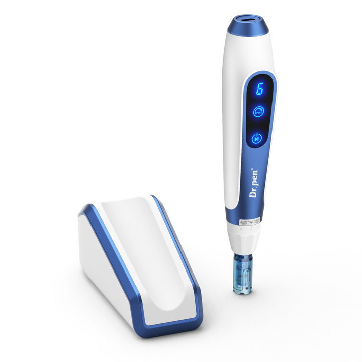 Dr. Pen A11 Ultima PRO Microneedling Pen and its charging base